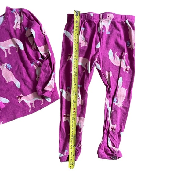 🌼 5/$25 Carters 3T toddler two piece long sleeve pants pyjamas 100% cotton pink - Picture 4 of 5